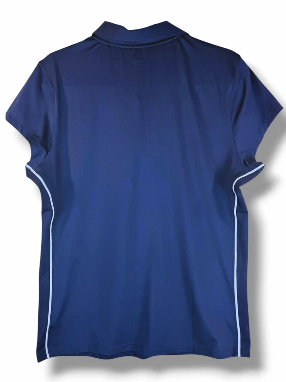 ALO Sport CoolFit Performance Polo Navy Blue White Short Sleeve Size XXL
